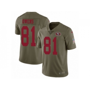 Men Nike San Francisco 49ers #81 Terrell Owens Limited Olive 2017 Salute to Service NFL Jersey