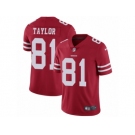 Men Nike San Francisco 49ers #81 Trent Taylor Red Team Color Vapor Untouchable Limited Player NFL Jersey