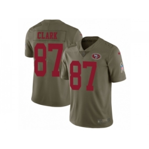 Men Nike San Francisco 49ers #87 Dwight Clark Limited Olive 2017 Salute to Service NFL Jersey