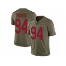 Men Nike San Francisco 49ers #94 Solomon Thomas Limited Olive 2017 Salute to Service NFL Jersey