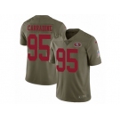 Men Nike San Francisco 49ers #95 Cornellius Carradine Limited Olive 2017 Salute to Service NFL Jersey