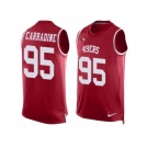 Men Nike San Francisco 49ers #95 Tank Carradine Limited Red Player Name & Number Tank Top NFL Jersey