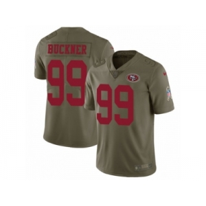 Men Nike San Francisco 49ers #99 DeForest Buckner Limited Olive 2017 Salute to Service NFL Jersey