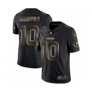 Men San Francisco 49ers #10 Jimmy Garoppolo Black 2019 Vapor Limited Golden Edition Jersey