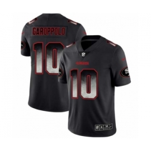 Men San Francisco 49ers #10 Jimmy Garoppolo Black Smoke Fashion Limited Jersey