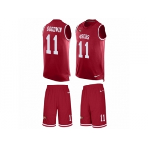 Men's Nike San Francisco 49ers #11 Marquise Goodwin Limited Red Tank Top Suit NFL Jersey