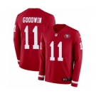 Men's Nike San Francisco 49ers #11 Marquise Goodwin Limited Red Therma Long Sleeve NFL Jersey