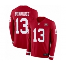 Men's Nike San Francisco 49ers #13 Aaron Burbridge Limited Red Therma Long Sleeve NFL Jersey