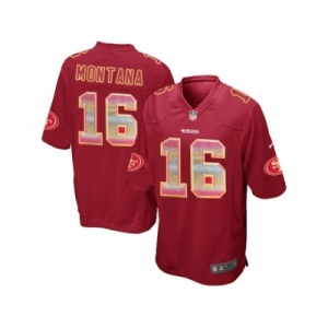 Men's Nike San Francisco 49ers #16 Joe Montana Limited Red Strobe NFL Jersey