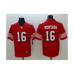 Men's Nike San Francisco 49ers #16 Joe Montana Limited red Rush Vapor Untouchable NFL Jerseys