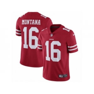 Men's Nike San Francisco 49ers #16 Joe Montana Vapor Untouchable Limited Red Team Color NFL Jersey