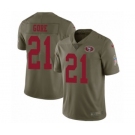 Men's Nike San Francisco 49ers #21 Frank Gore Limited Olive 2017 Salute to Service NFL Jersey