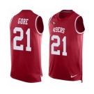 Men's Nike San Francisco 49ers #21 Frank Gore Limited Red Player Name & Number Tank Top NFL Jersey