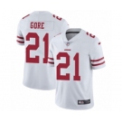 Men's Nike San Francisco 49ers #21 Frank Gore White Vapor Untouchable Limited Player NFL Jersey