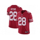 Men's Nike San Francisco 49ers #28 Carlos Hyde Vapor Untouchable Limited Red Team Color NFL Jersey