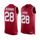 Men's Nike San Francisco 49ers #28 Jerick McKinnon Limited Red Player Name & Number Tank Top NFL Jersey