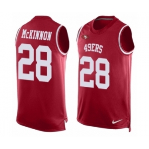 Men's Nike San Francisco 49ers #28 Jerick McKinnon Limited Red Player Name & Number Tank Top NFL Jersey