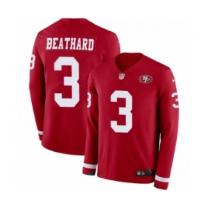 Men's Nike San Francisco 49ers #3 C. J. Beathard Limited Red Therma Long Sleeve NFL Jersey
