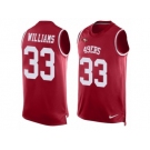 Men's Nike San Francisco 49ers #33 Joe Williams Limited Red Player Name & Number Tank Top NFL Jersey