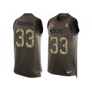 Men's Nike San Francisco 49ers #33 Rashard Robinson Limited Green Salute to Service Tank Top NFL Jersey