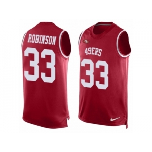 Men's Nike San Francisco 49ers #33 Rashard Robinson Limited Red Player Name & Number Tank Top NFL Jersey