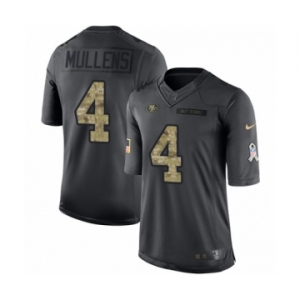 Men's Nike San Francisco 49ers #4 Nick Mullens Limited Black 2016 Salute to Service NFL Jersey