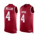 Men's Nike San Francisco 49ers #4 Nick Mullens Limited Red Player Name & Number Tank Top NFL Jersey