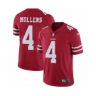 Men's Nike San Francisco 49ers #4 Nick Mullens Red Team Color Vapor Untouchable Limited Player NFL Jersey