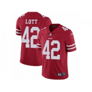 Men's Nike San Francisco 49ers #42 Ronnie Lott Vapor Untouchable Limited Red Team Color NFL Jersey