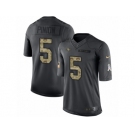 Men's Nike San Francisco 49ers #5 Bradley Pinion Limited Black 2016 Salute to Service NFL Jersey