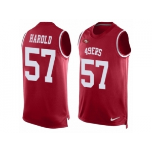 Men's Nike San Francisco 49ers #57 Eli Harold Limited Red Player Name & Number Tank Top NFL Jersey