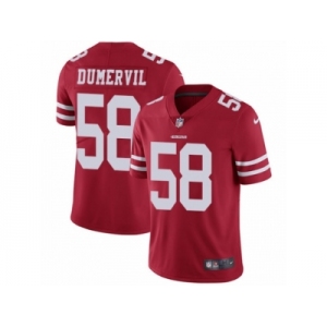 Men's Nike San Francisco 49ers #58 Elvis Dumervil Red Team Color Vapor Untouchable Limited Player NFL Jersey