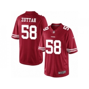 Men's Nike San Francisco 49ers #58 Jeremy Zuttah Limited Red Team Color NFL Jersey
