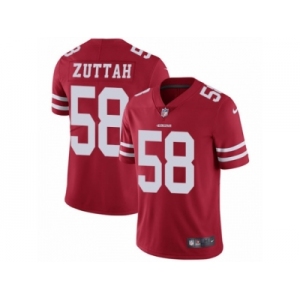 Men's Nike San Francisco 49ers #58 Jeremy Zuttah Vapor Untouchable Limited Red Team Color NFL Jersey