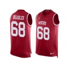 Men's Nike San Francisco 49ers #68 Zane Beadles Limited Red Player Name & Number Tank Top NFL Jersey