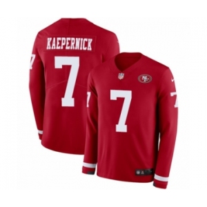 Men's Nike San Francisco 49ers #7 Colin Kaepernick Limited Red Therma Long Sleeve NFL Jersey