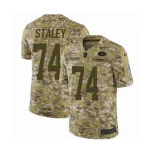 Men's Nike San Francisco 49ers #74 Joe Staley Limited Camo 2018 Salute to Service NFL Jersey