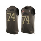 Men's Nike San Francisco 49ers #74 Joe Staley Limited Green Salute to Service Tank Top NFL Jersey