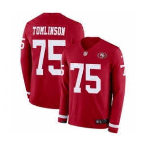 Men's Nike San Francisco 49ers #75 Laken Tomlinson Limited Red Therma Long Sleeve NFL Jersey
