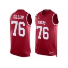 Men's Nike San Francisco 49ers #76 Garry Gilliam Limited Red Player Name & Number Tank Top NFL Jersey