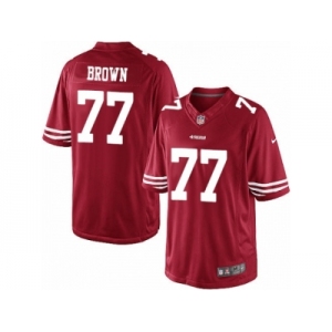 Men's Nike San Francisco 49ers #77 Trent Brown Limited Red Team Color NFL Jersey