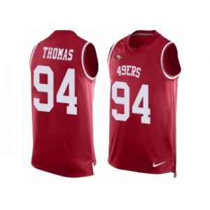 Men's Nike San Francisco 49ers #94 Solomon Thomas Limited Red Player Name & Number Tank Top NFL Jersey