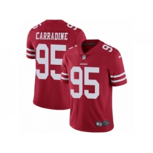 Men's Nike San Francisco 49ers #95 Cornellius Carradine Vapor Untouchable Limited Red Team Color NFL Jersey