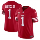 Men's San Francisco 49ers #1 Deebo Samuel SR Red 2024 F.U.S.E. With 2-Star C Patch Vapor Untouchable Limited Football Stitched Jersey