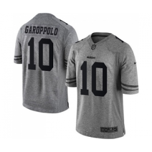 Men's San Francisco 49ers #10 Jimmy Garoppolo Limited Gray Gridiron Football Jersey