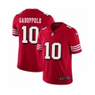 Men's San Francisco 49ers #10 Jimmy Garoppolo Limited Red Rush Vapor Untouchable Football Jerseys