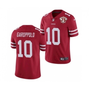 Men's San Francisco 49ers #10 Jimmy Garoppolo Red 2021 75th Anniversary Vapor Untouchable Limited Stitched Football Jersey