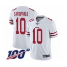 Men's San Francisco 49ers #10 Jimmy Garoppolo White Vapor Untouchable Limited Player 100th Season Football Jersey