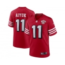 Men's San Francisco 49ers #11 Brandon Aiyuk 2021 Scarlet 75th Anniversary Alternate Football Stitched Game Jersey