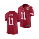 Men's San Francisco 49ers #11 Brandon Aiyuk Red 2021 75th Anniversary Vapor Untouchable Limited Stitched Football Jersey